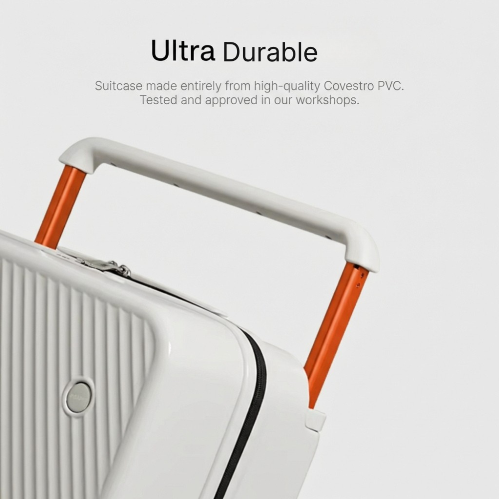 The Lisbon - White | Modern Check-In Suitcase 65L