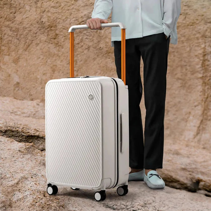 The Lisbon - Sunset Orange | Modern Check-In Suitcase 65L