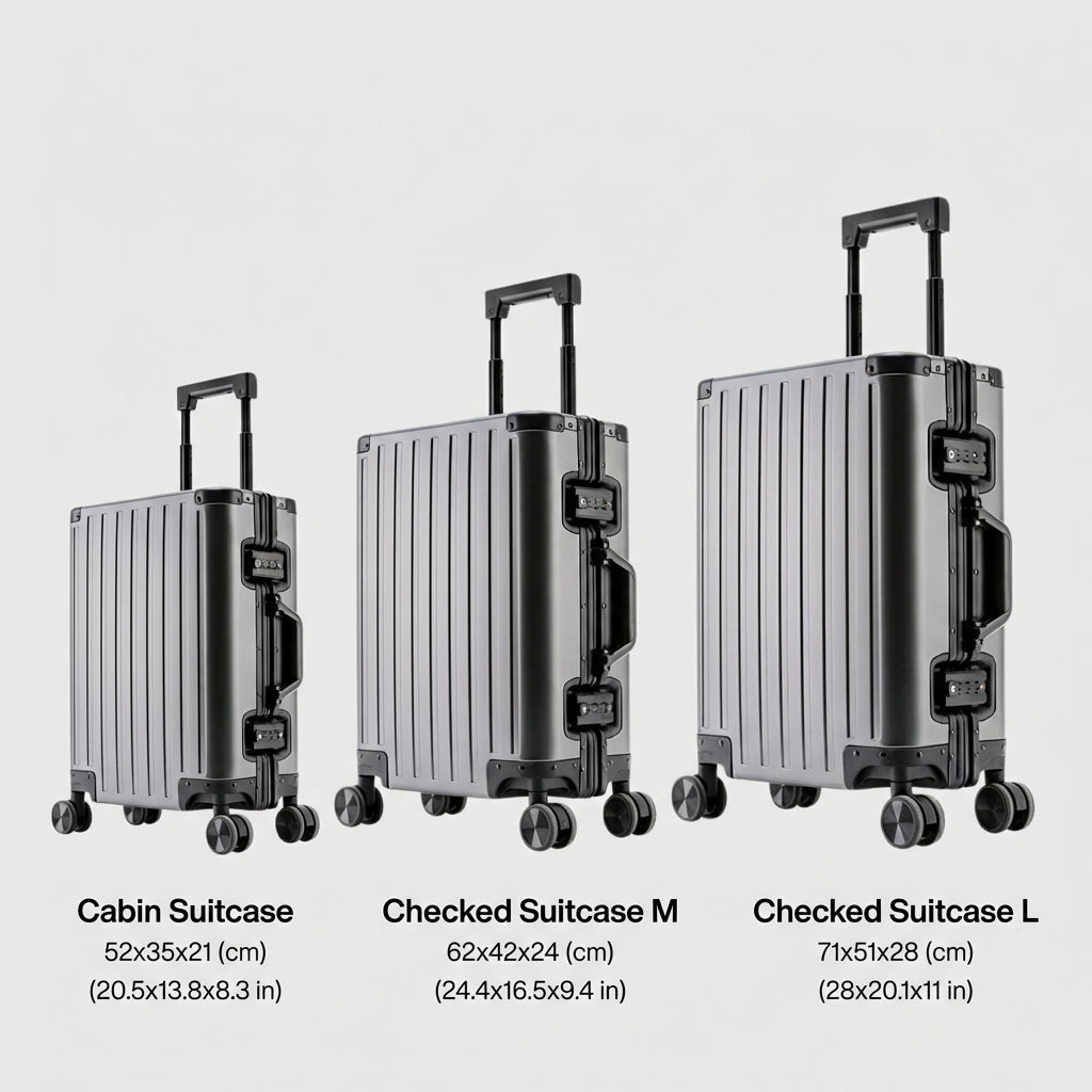 The Chicago - Gunmetal | Aluminium Frame Check-In Suitcase (62L - 101L)