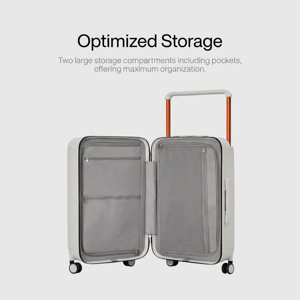 The Lisbon - White | Modern Check-In Suitcase 65L
