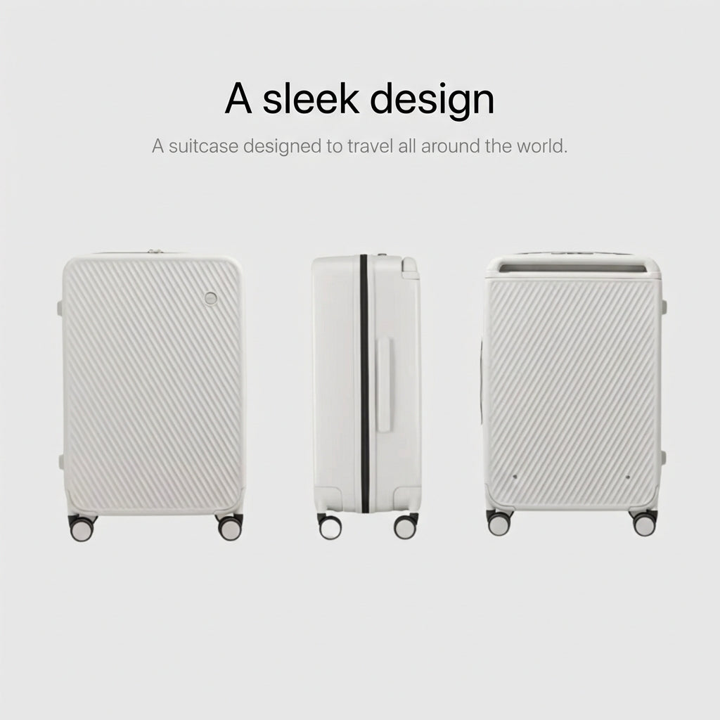 The Lisbon - White | Modern Check-In Suitcase 65L
